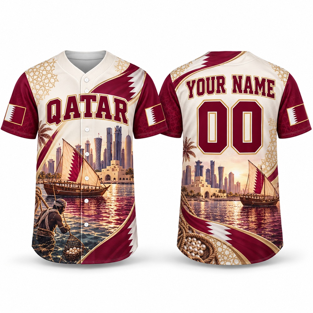 3D Printing Qatar - Maillot de baseball à imprimé Qatar